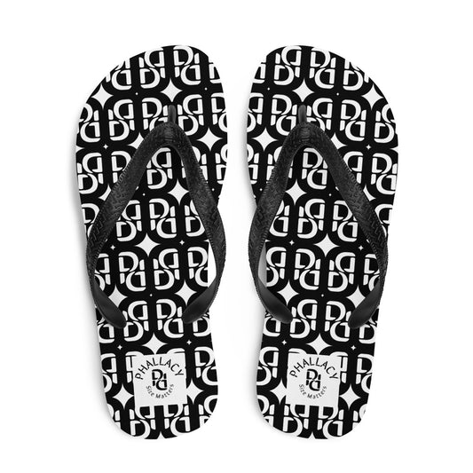 Phallacy Monogram Designer Flip-Flops