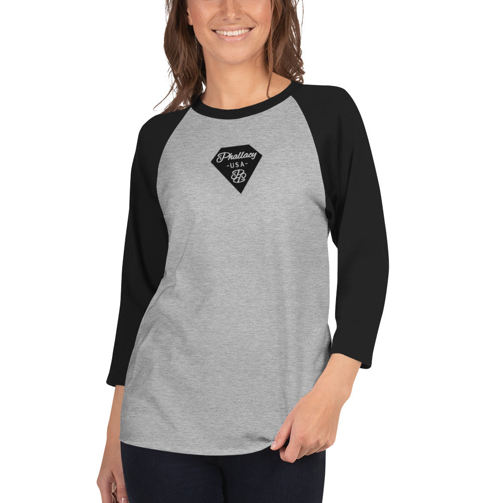 Phallacy Diamond Unisex 3/4 sleeve Raglan Shirt (Embroidery)