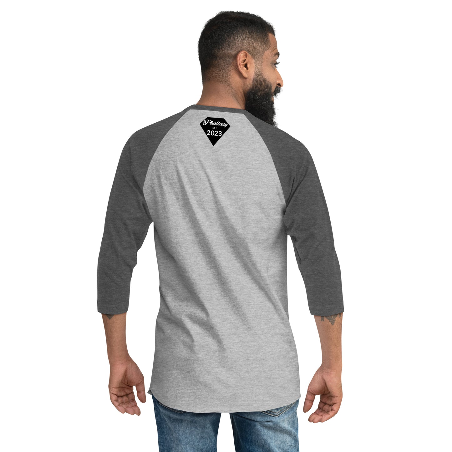 Phallacy Diamond Unisex 3/4 sleeve Raglan Shirt (Embroidery)