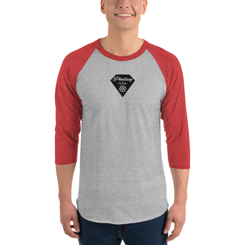 Phallacy Diamond Unisex 3/4 sleeve Raglan Shirt (Embroidery)