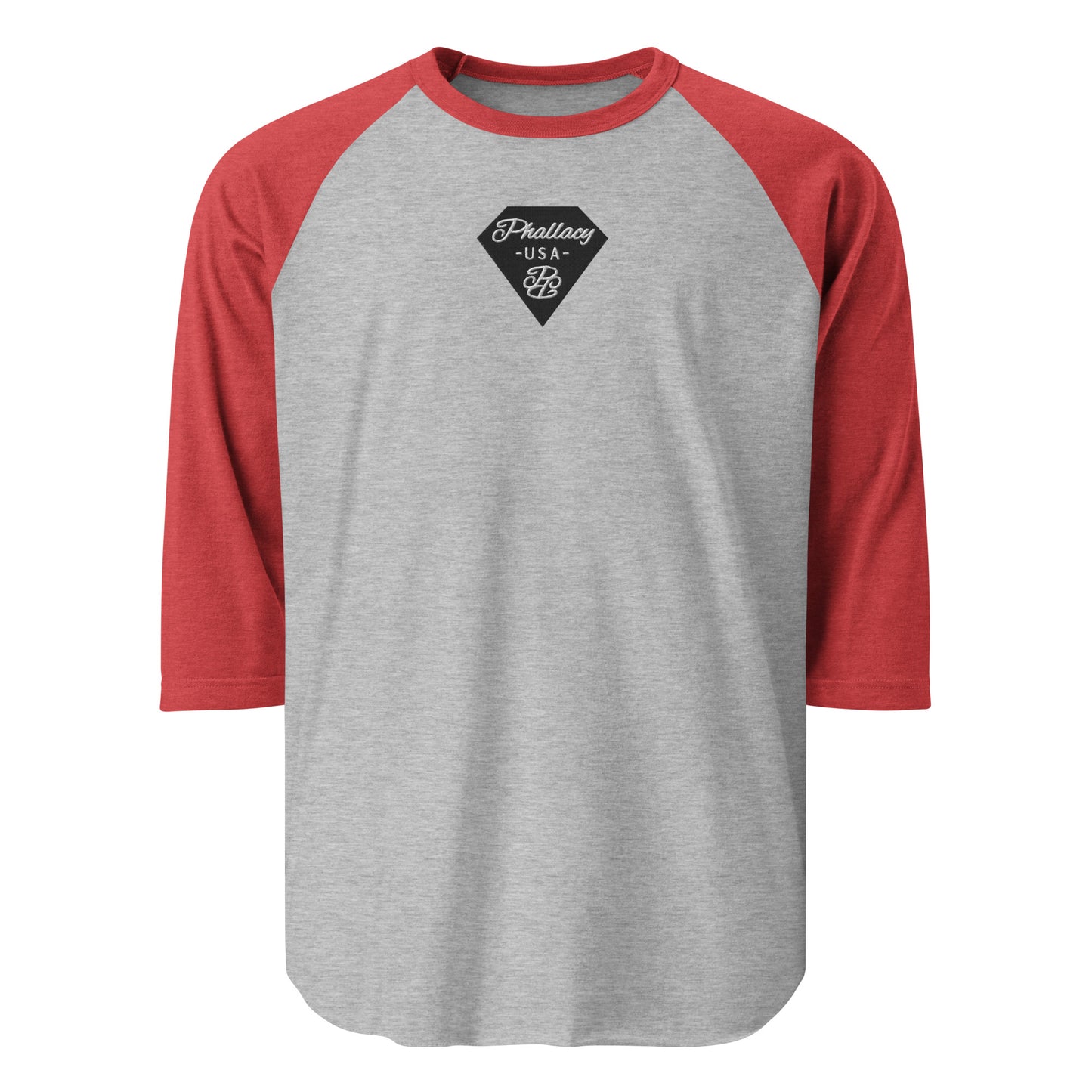 Phallacy Diamond Unisex 3/4 sleeve Raglan Shirt (Embroidery)