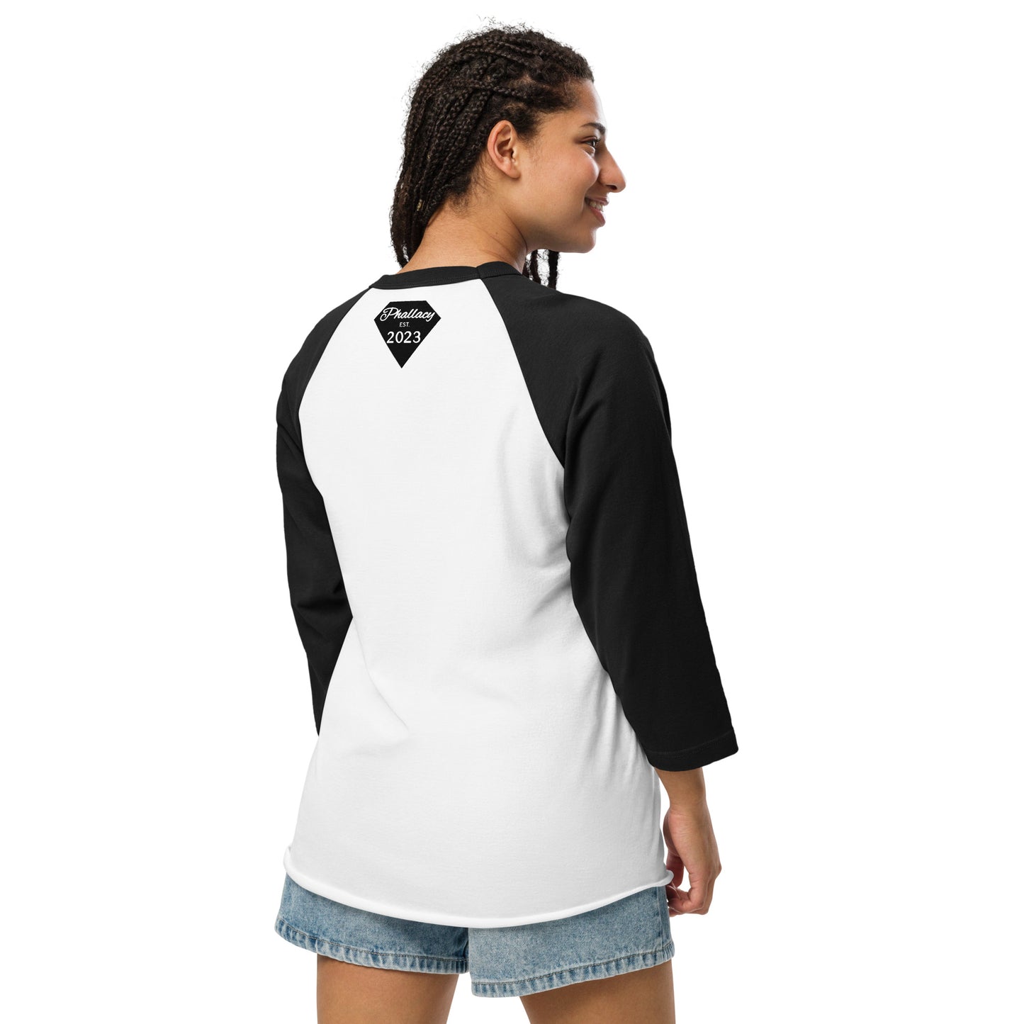 Phallacy Diamond Unisex 3/4 sleeve Raglan Shirt (Embroidery)