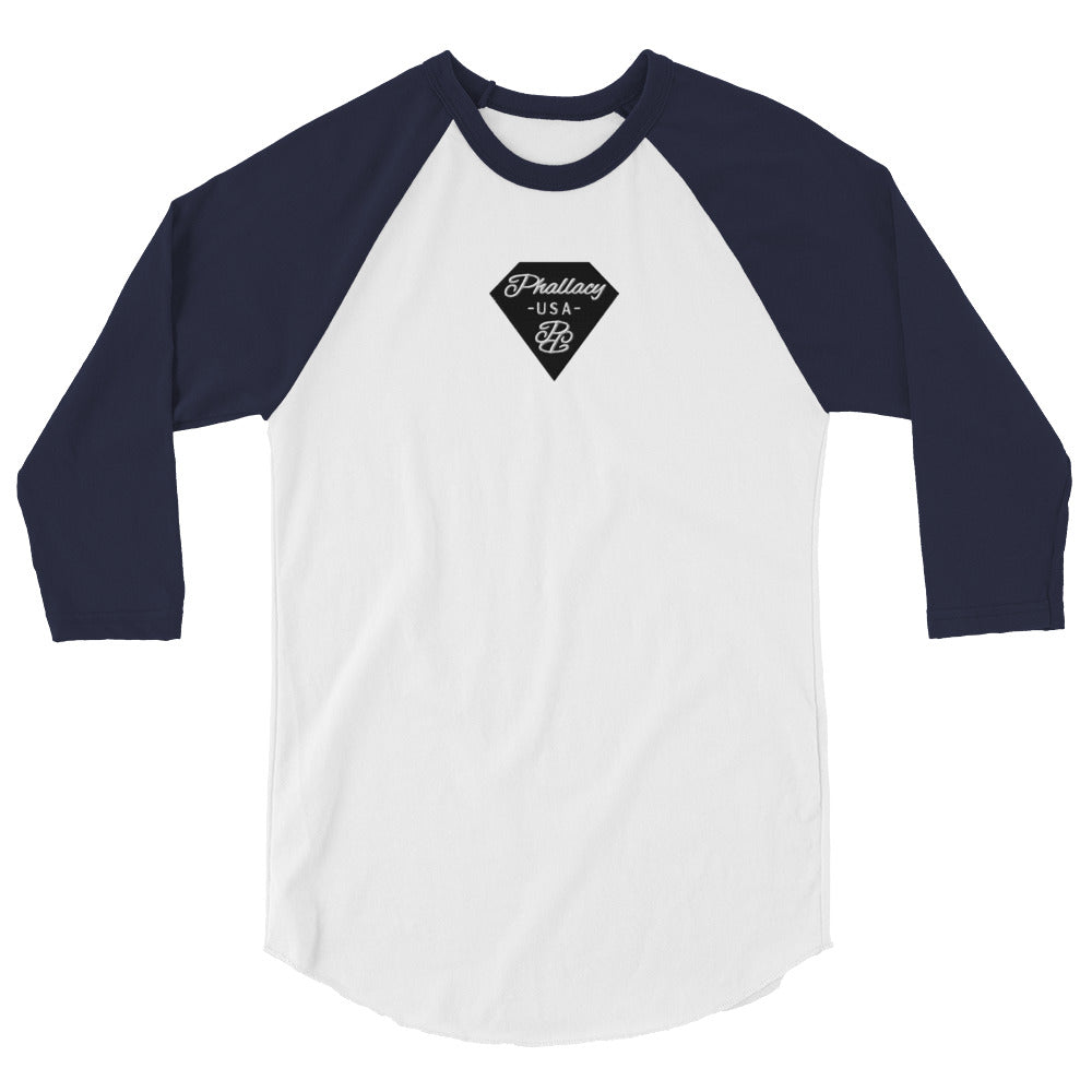 Phallacy Diamond Unisex 3/4 sleeve Raglan Shirt (Embroidery)