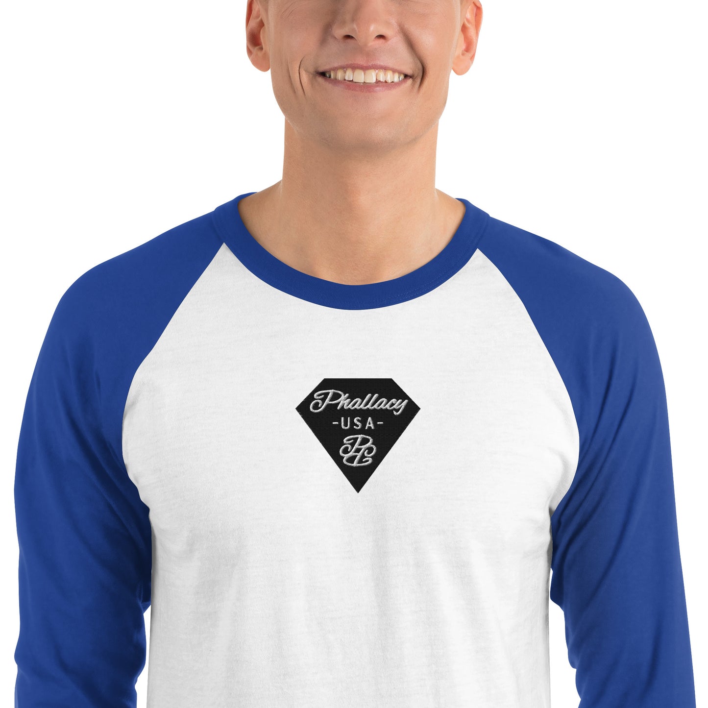 Phallacy Diamond Unisex 3/4 sleeve Raglan Shirt (Embroidery)