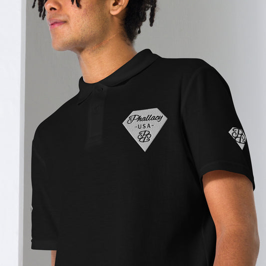 Phallacy Diamond Unisex Pique Polo (Embroidery)