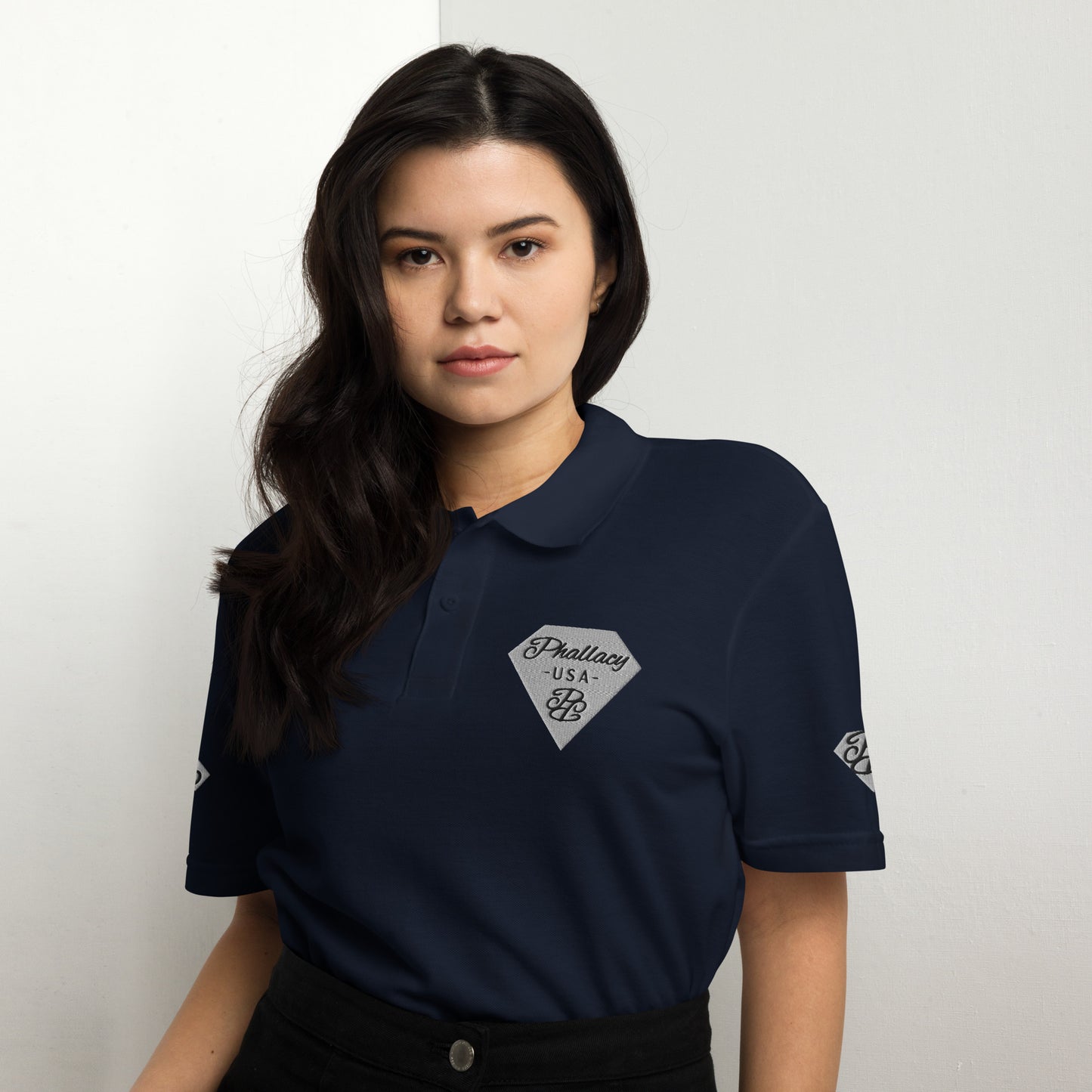 Phallacy Diamond Unisex Pique Polo (Embroidery)