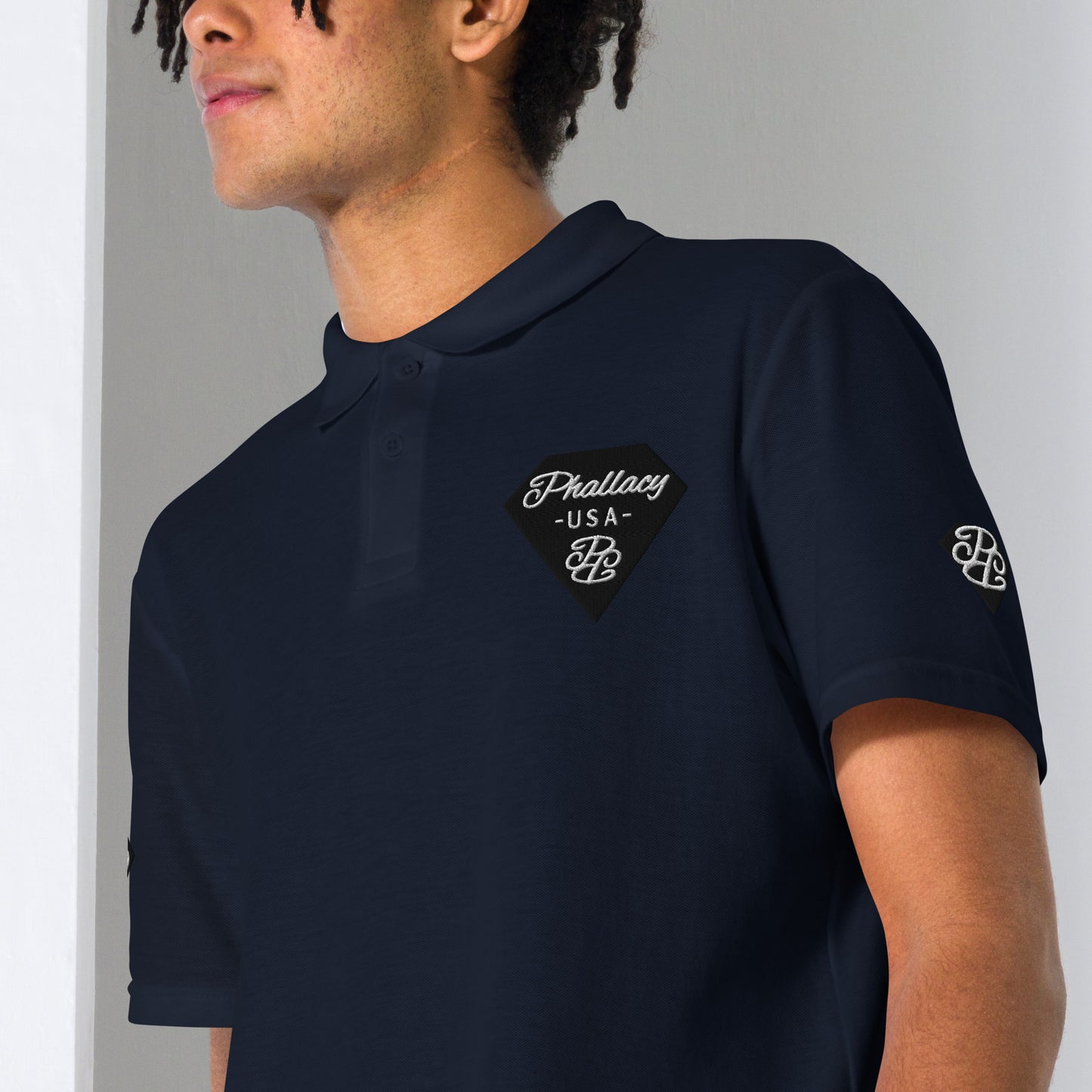 Phallacy Diamond Unisex Pique Polo Shirt (Embroidery)