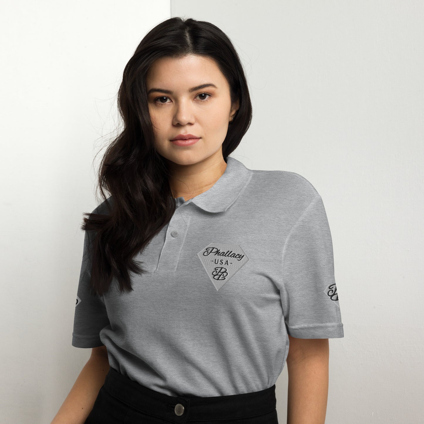 Phallacy Diamond Unisex Pique Polo (Embroidery)