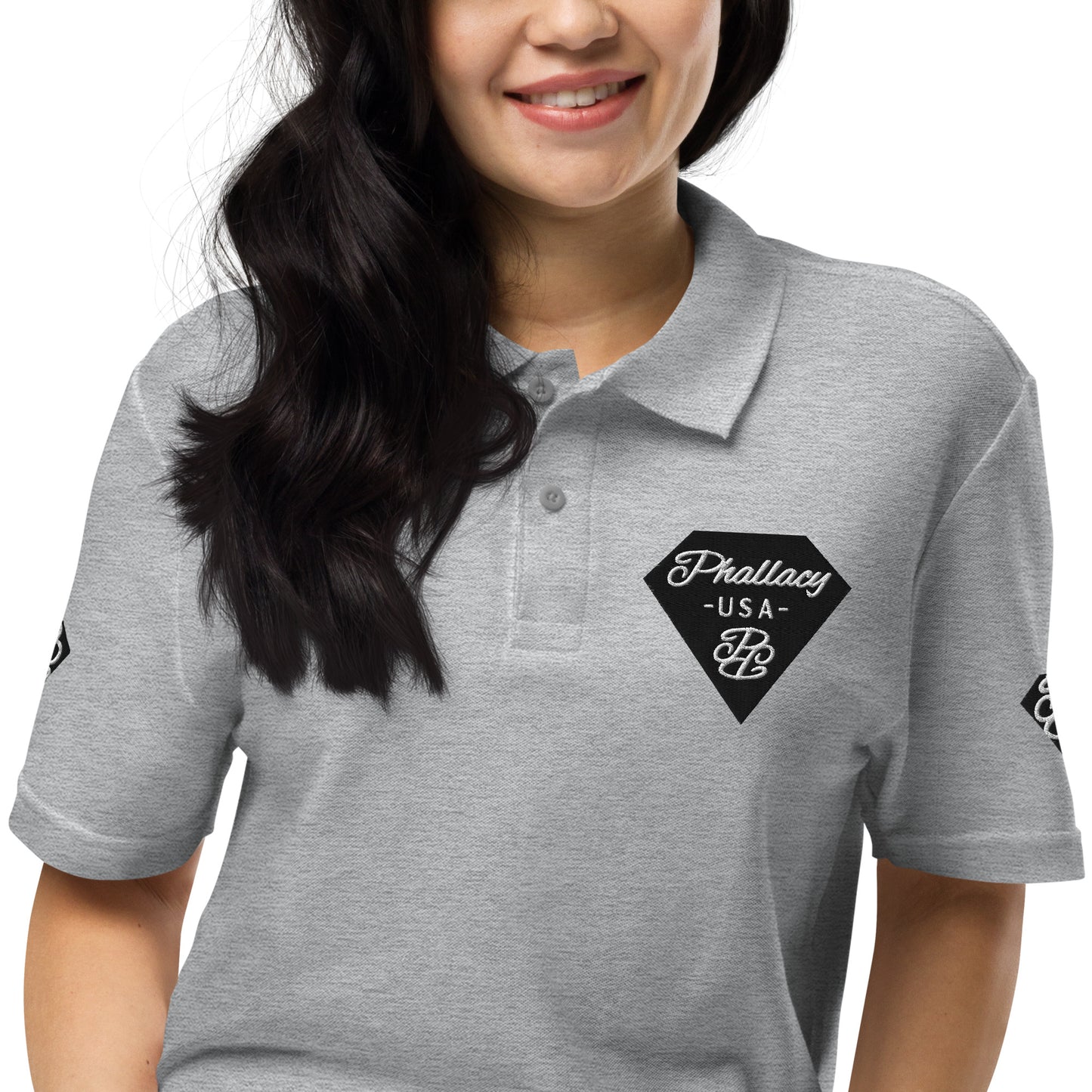 Phallacy Diamond Unisex Pique Polo Shirt (Embroidery)