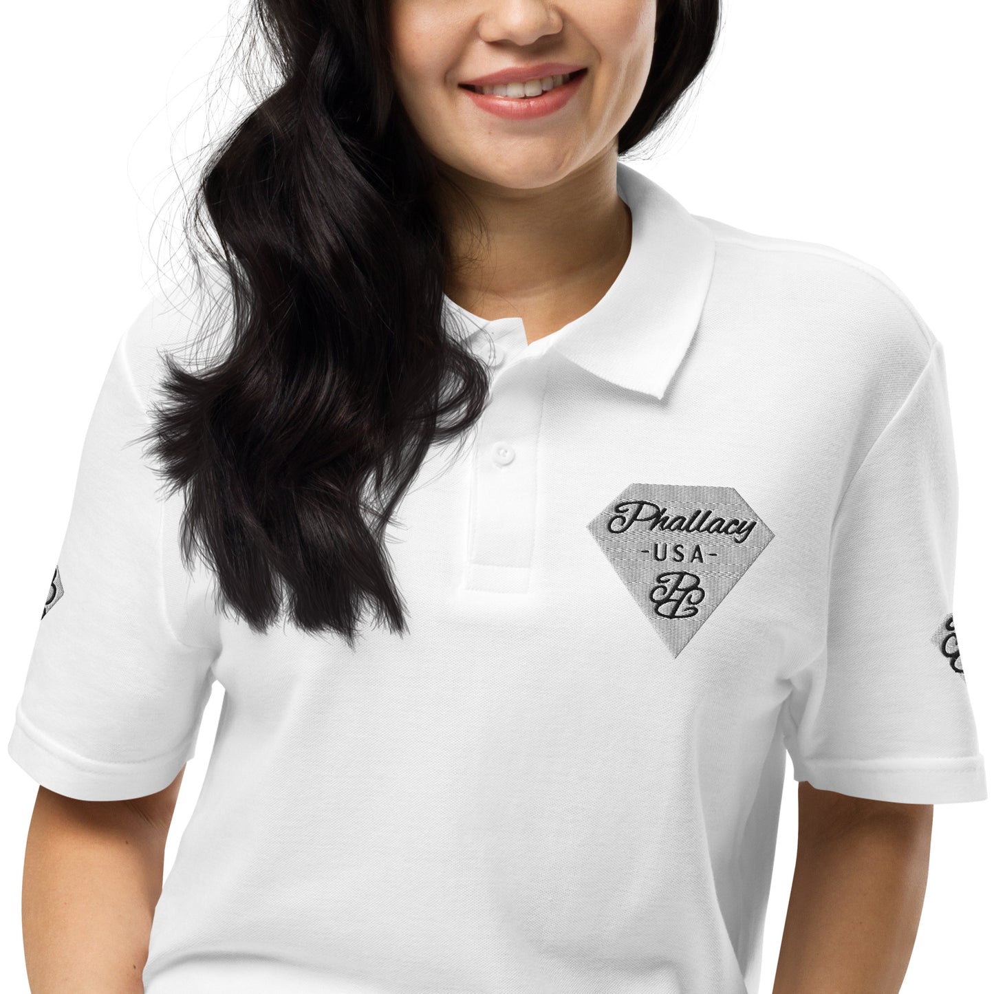 Phallacy Diamond Unisex Pique Polo (Embroidery)