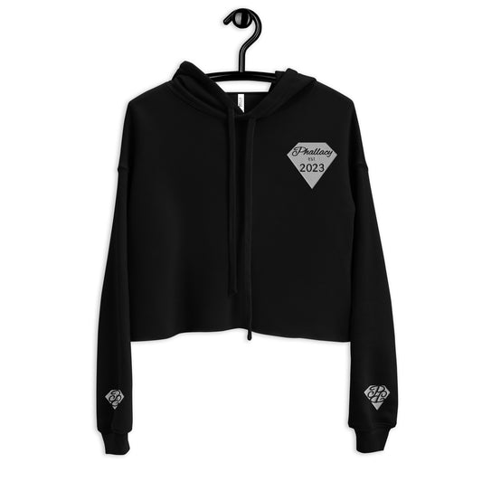 Phallacy Diamond Designer Cropped Hoodie (Embroidery)