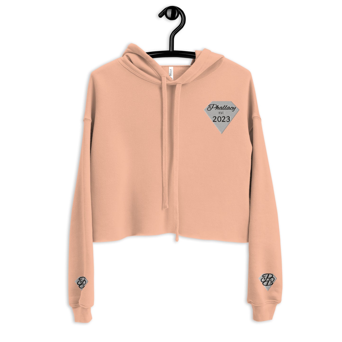 Phallacy Diamond Designer Cropped Hoodie (Embroidery)