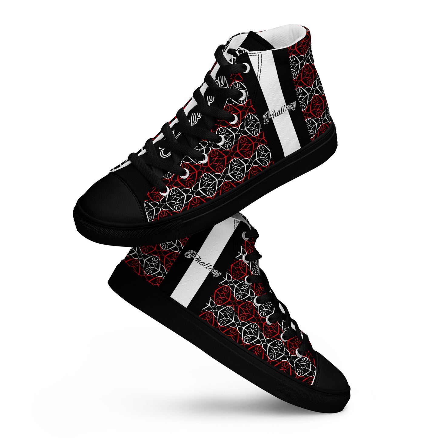 Phallacy Players Designer Women’s High Top Canvas Shoes