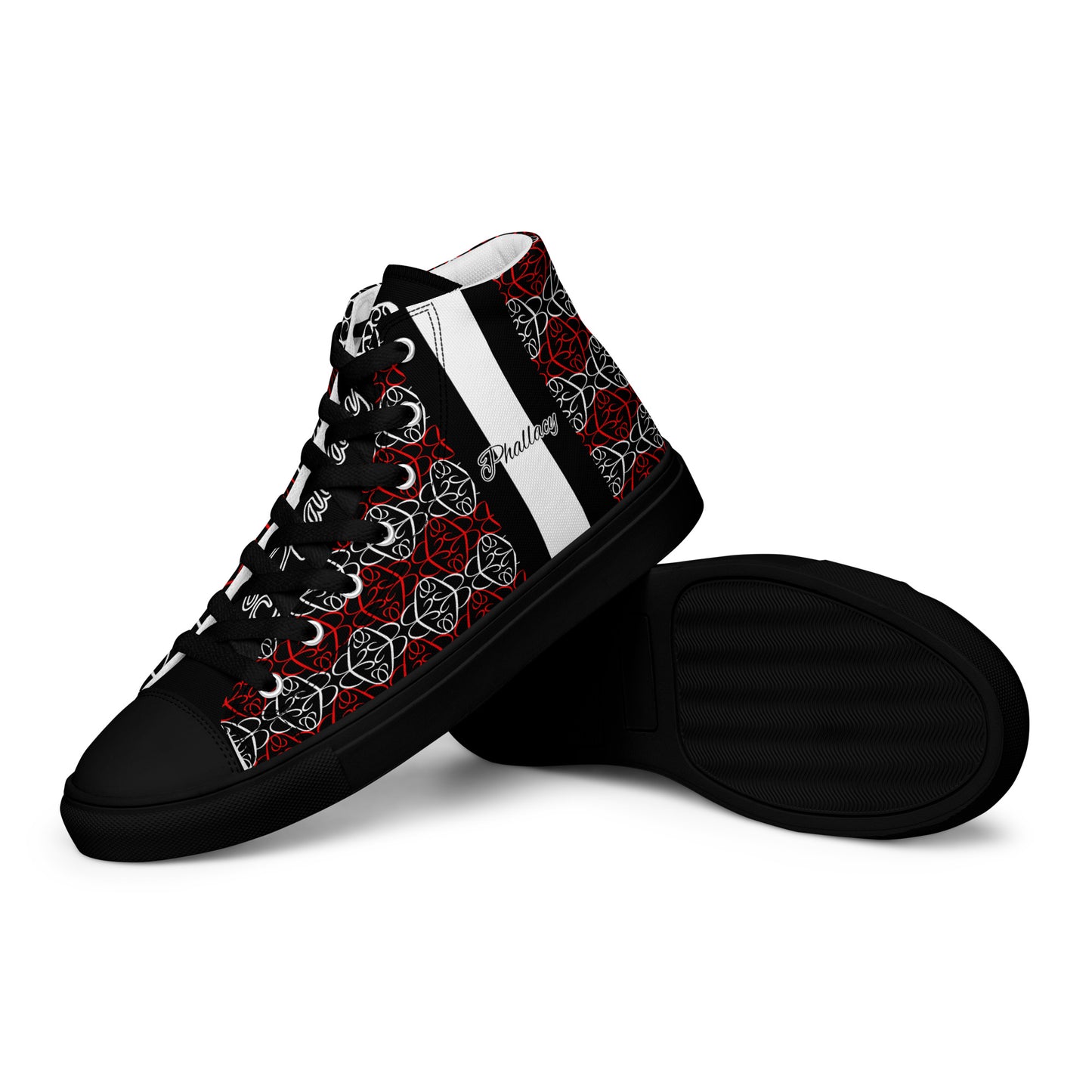 Phallacy Players Designer Women’s High Top Canvas Shoes