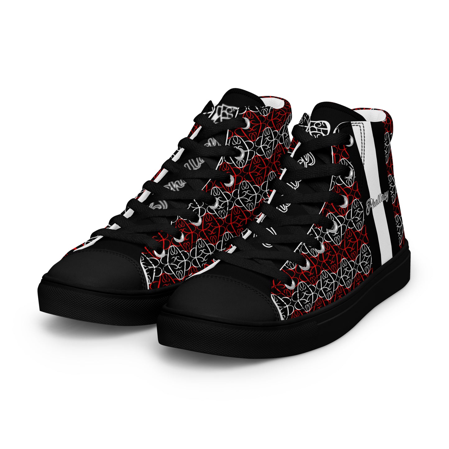 Phallacy Players Designer Women’s High Top Canvas Shoes