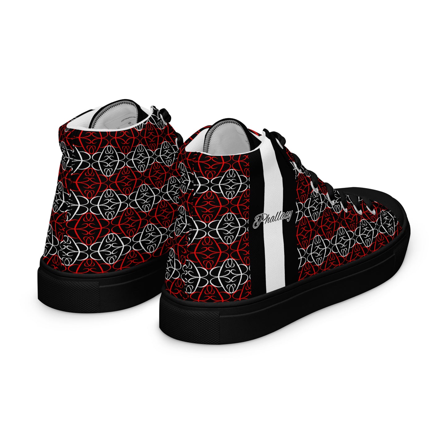 Phallacy Players Designer Women’s High Top Canvas Shoes