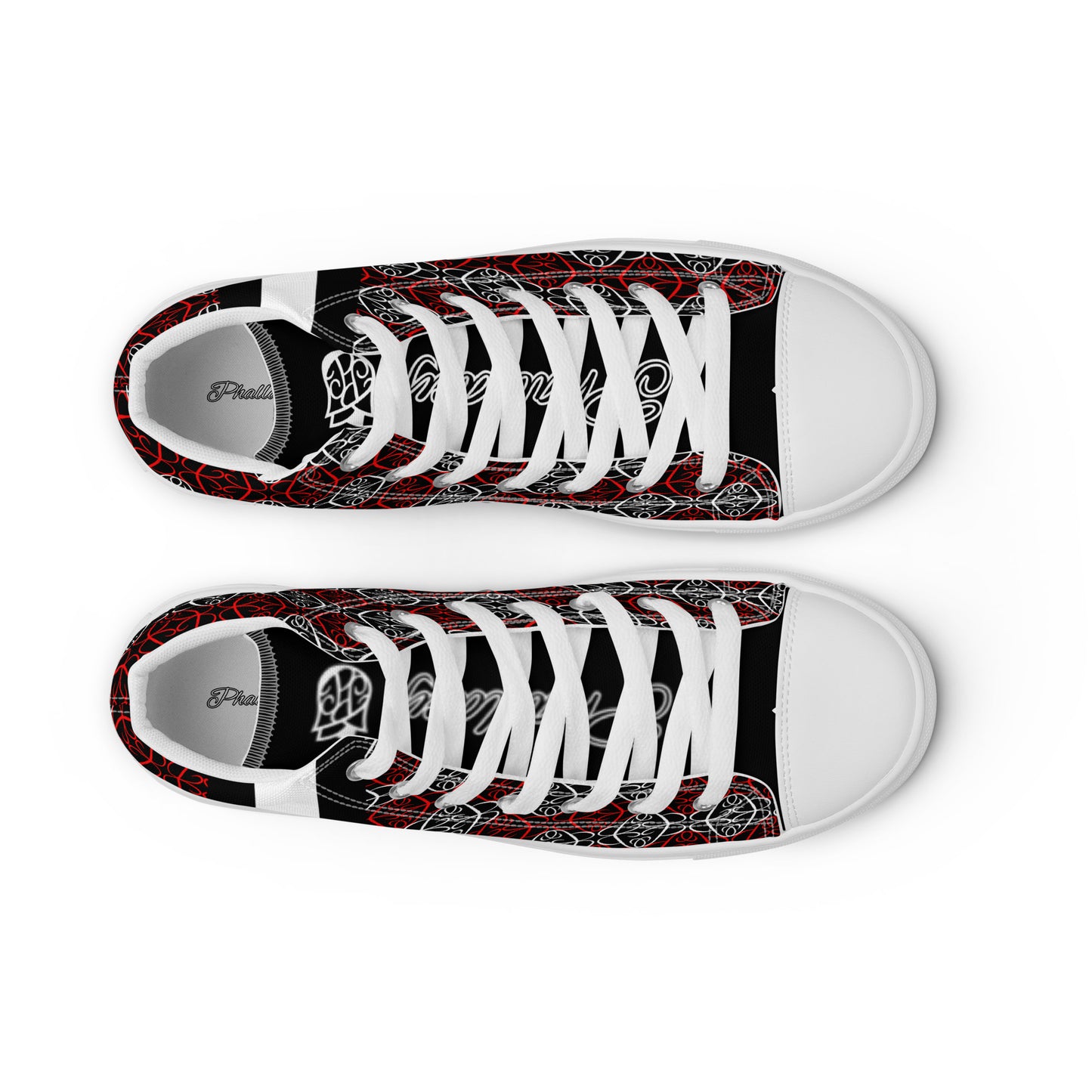 Phallacy Players Designer Women’s High Top Canvas Shoes