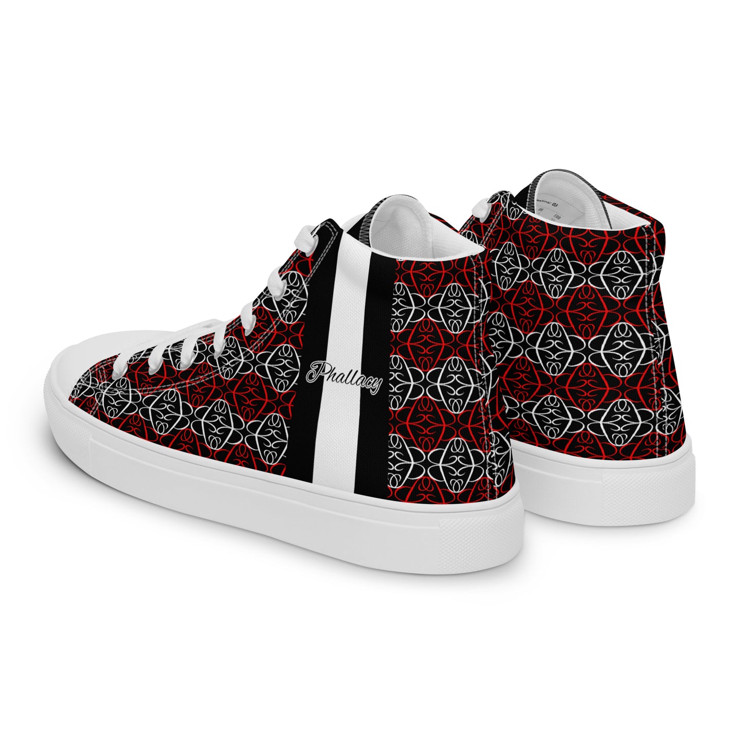 Phallacy Players Designer Women’s High Top Canvas Shoes