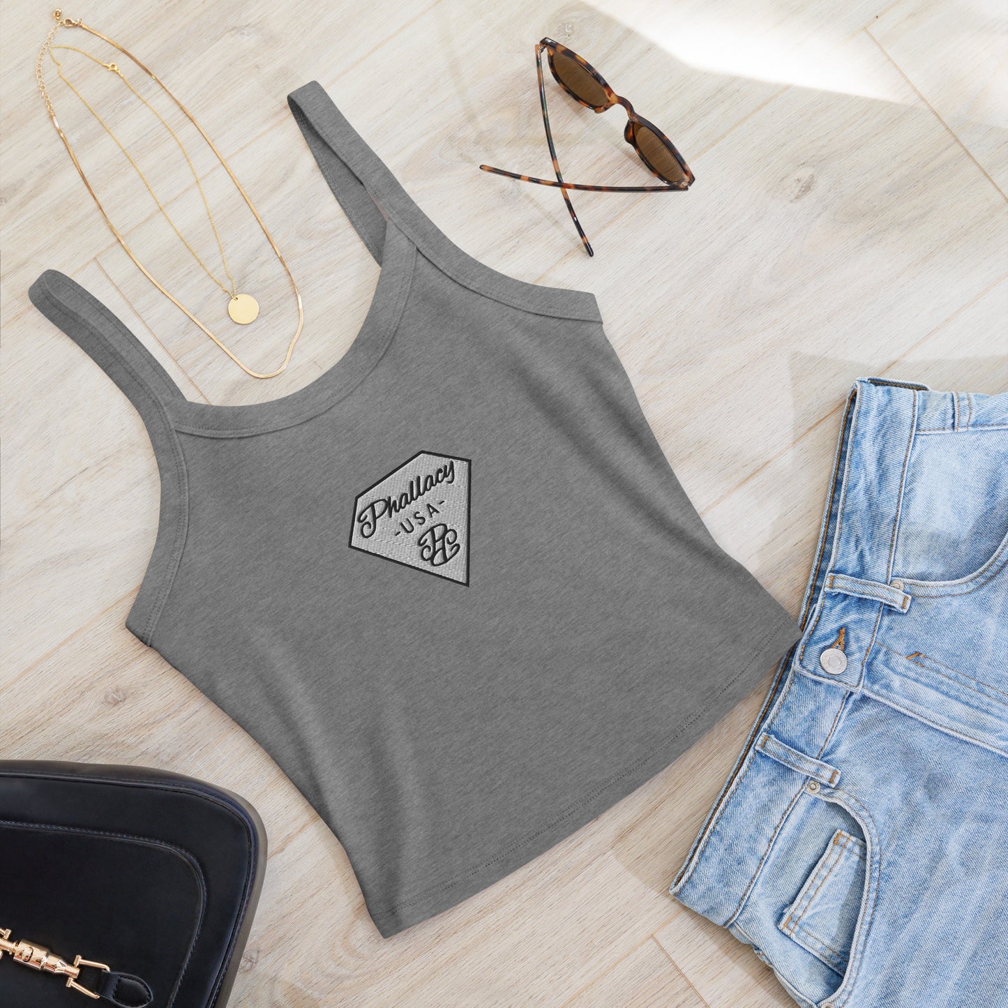 Phallacy Micro-Rib Tank Top (Embroidery)