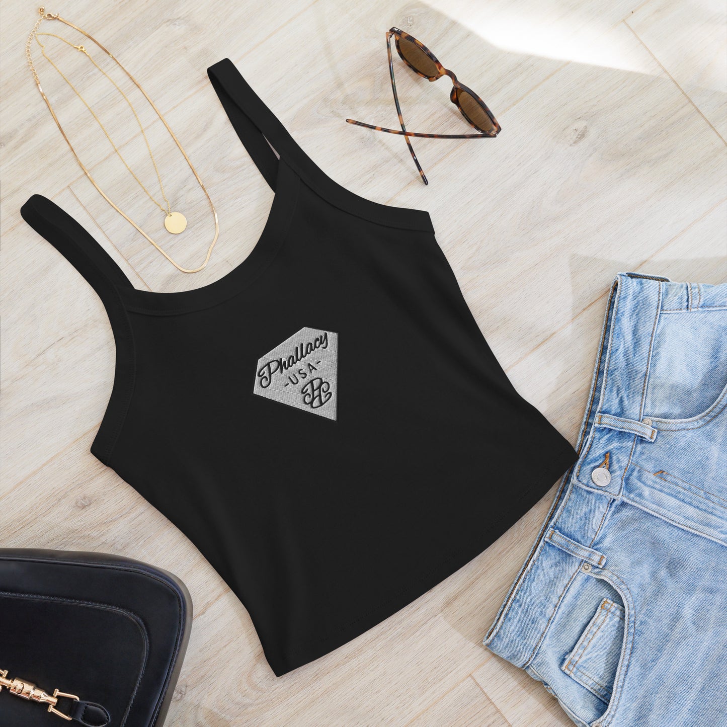 Phallacy Micro-Rib Tank Top (Embroidery)