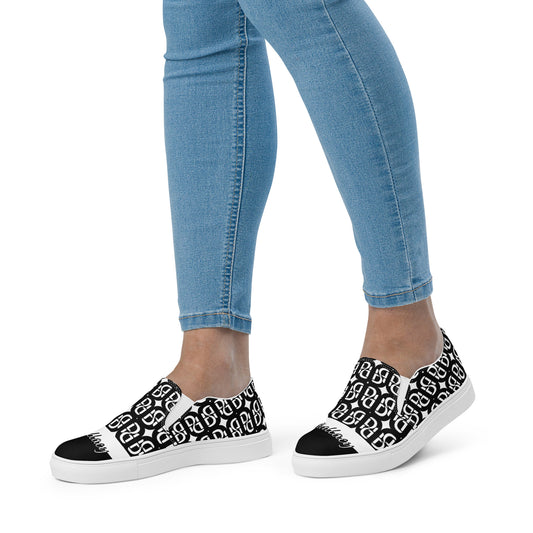 Phallacy Signature Monogram Designer Women’s Slip-on Canvas Shoes